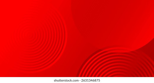 Abstract red background with circle line pattern. Simple and modern red geometric design, suitable for booklet, brochure, banner, poster, website, flyer, cover, corporate, background.