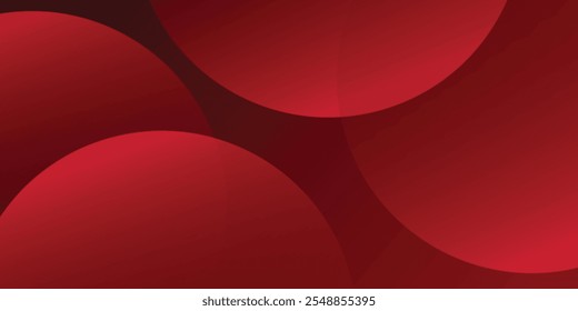 Abstract red background with circles. Applicable for gift card, Poster on wall poster template
