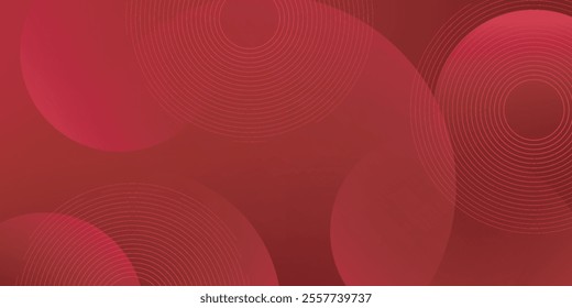 Abstract red background with circles. Applicable for gift card, Poster on wall poster template, EPS 10