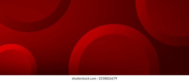 Abstract red background with circles. Applicable for gift card, Poster on wall poster template, EPS 10
