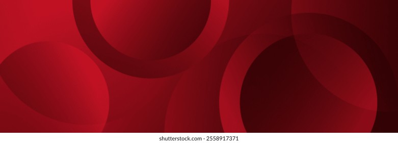 Abstract red background with circles. Applicable for gift card, Poster on wall poster template, EPS 10