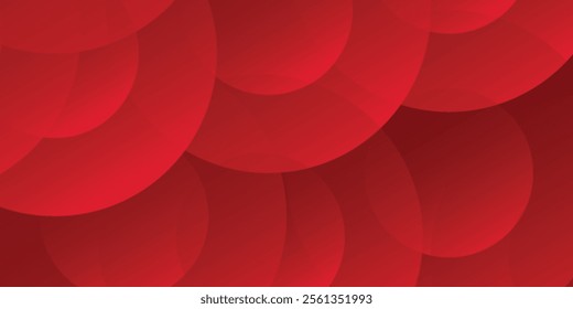 Abstract red background with circles. Applicable for gift card simple art