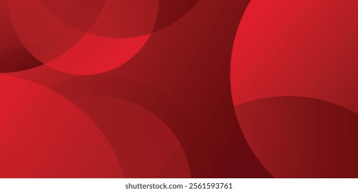 Abstract red background with circles. Applicable for gift card, Poster on wall art modern simple