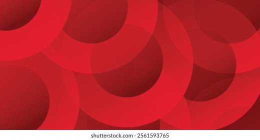 Abstract red background with circles. Applicable for gift card, Poster on wall art modern simple design