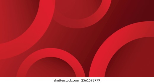 Abstract red background with circles. Applicable for gift card, Poster on wall art