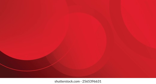 Abstract red background with circles. Applicable for gift card art simple modern design