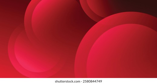 Abstract red background with circles. Applicable for gift card, Poster on wall poster template, 