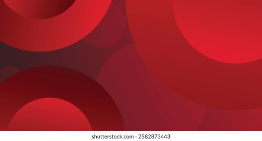 Abstract red background with circles. Applicable for gift card, Poster on wall poster template, EPS 10
