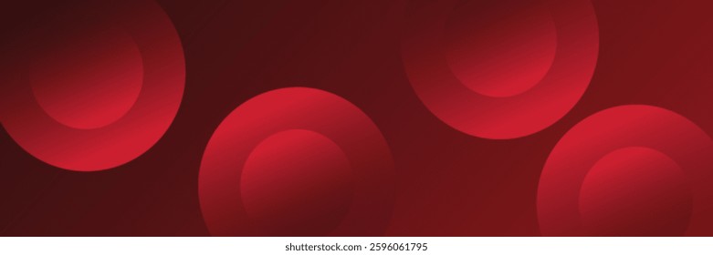 Abstract red background with circles. Applicable for gift card, Poster on wall poster template