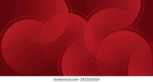 Abstract red background with circles. Applicable for gift card illustration modern simple