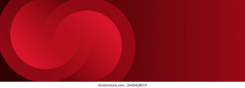 Abstract red background with circles.  Applicable for gift card, Poster on wall poster template