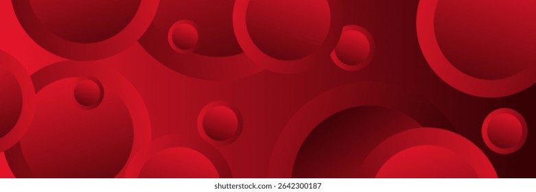 Abstract red background with circles. Applicable for gift card, Poster on wall poster template, EPS 10