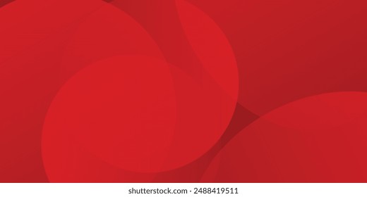 Fondo rojo Abstractas con círculos. Composición de Formas dinámicas. resumen de Ilustración vectorial