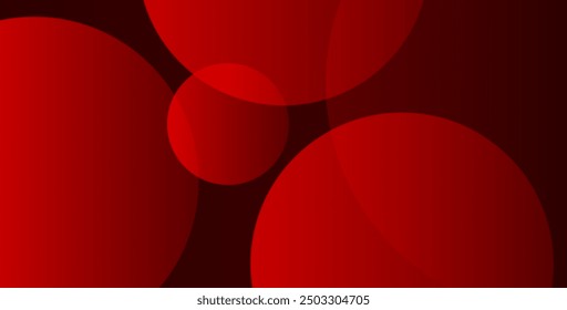 Abstract red background with circles. Dynamic shapes composition. Vector eps10 