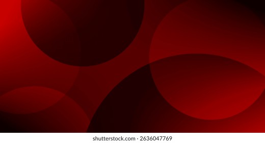 Abstract red background with circles. Dynamic shapes composition. Vector illustration
