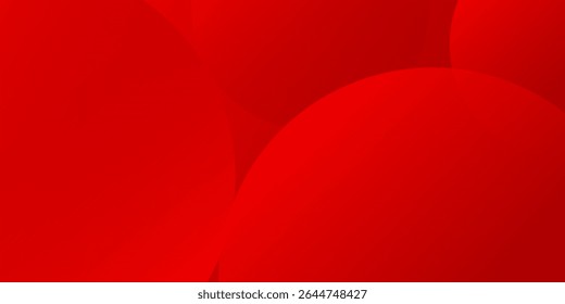 Abstract red background with circles. Dynamic shapes composition. Vector illustration