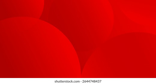 Abstract red background with circles. Dynamic shapes composition. Vector illustration