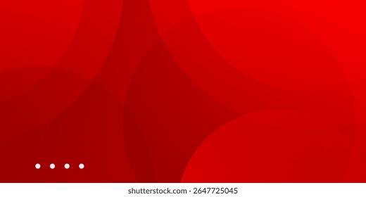 Abstract red background with circles. Dynamic shapes composition. Vector illustration