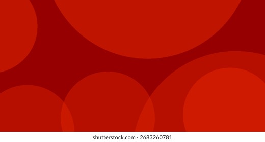 Abstract red background with circles. Dynamic shapes composition. Vector illustration