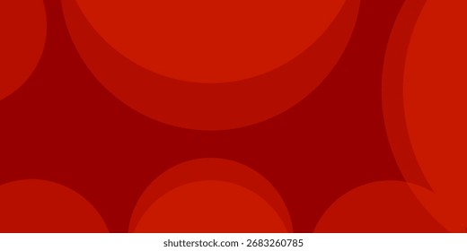 Abstract red background with circles. Dynamic shapes composition. Vector illustration