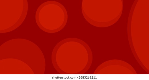 Abstract red background with circles. Dynamic shapes composition. Vector illustration