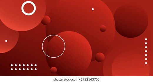 Fondo rojo abstracto con círculos rojos. composición de Formas dinámicas y Elementos. diseño moderno en EPS10.