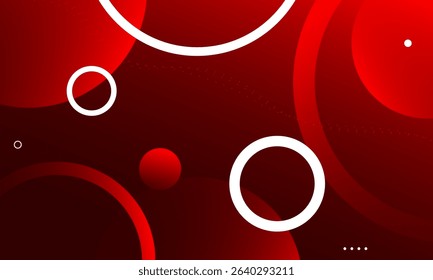 Abstract red background with circles. Vector illustration