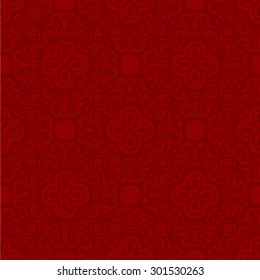 Abstract red background.  Classical damask seamless pattern square design 