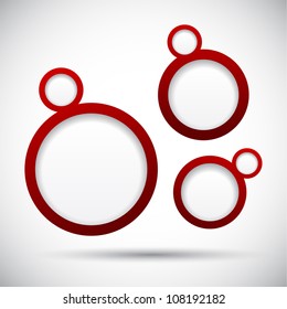 Abstract red background contains of round bubbles. Vector eps10.
