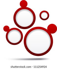 Abstract red background contains of round bubbles. Vector eps10.