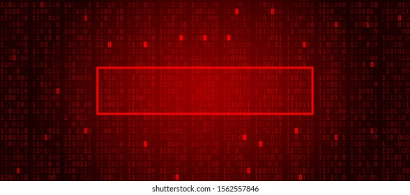 Abstract Red Background with Copy Space Shape for Custom Alert Text. Data Breach, Malware, Cyber Attack, Hacking Concept
