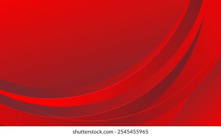 Abstract Red Background with Curved Lines