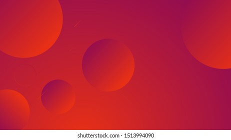Abstract red background design. Geometric circles and light effect