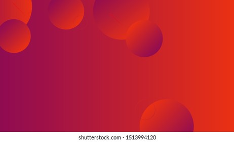 Abstract red background design. Geometric circles and light effect