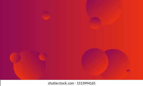 Abstract red background design. Geometric circles and light effect