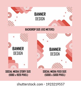 Abstract red background design with tree different size. Easy to edit with vector file. Can use for your creative content. Especially for banner background.