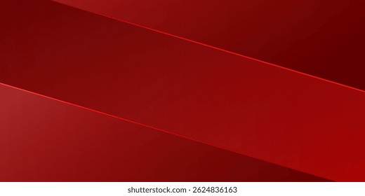 Abstrakter roter Hintergrund mit diagonal geschichteten Streifen und subtiler Farbverlauf-Beleuchtung. Elegantes und modernes Design, ideal für Präsentationen, Banner oder digitale Medien.