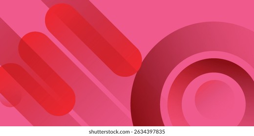 Abstract red background with diagonal lines. Dynamic shapes composition. Eps10