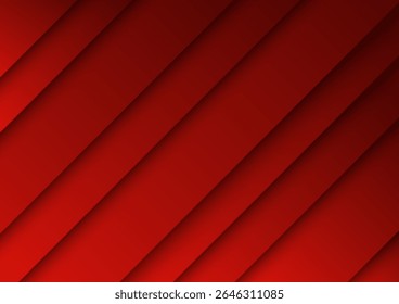 Abstract red background with diagonal stripes and soft shadows, ideal for modern graphic design, digital art, website covers, posters, and stylish template backdrops
