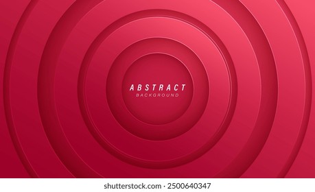 Abstract red background. Elegant circle shape elements with shadow. Shiny red gradient geometric shapes. Modern banner template design. Suit for booklet, banner, brochure, poster, card, cover, flyer