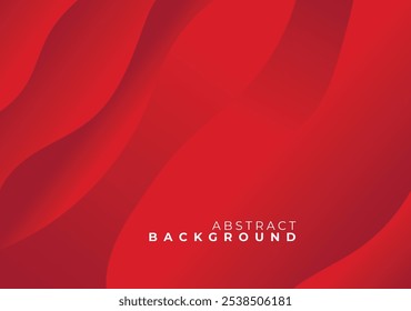 Fundo vermelho abstrato com cores de gradiente e linhas suaves e curvas.