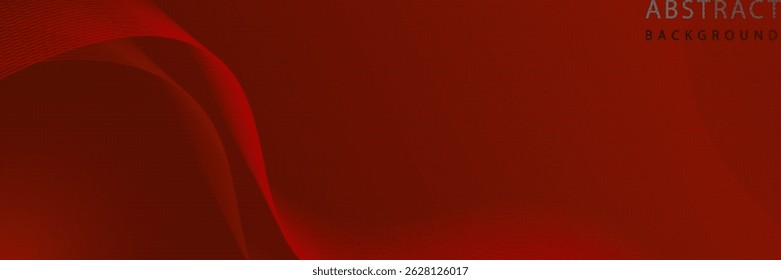 Abstract red background with flowing lines for futuristic concept. Dynamic waves. vector illustration.
