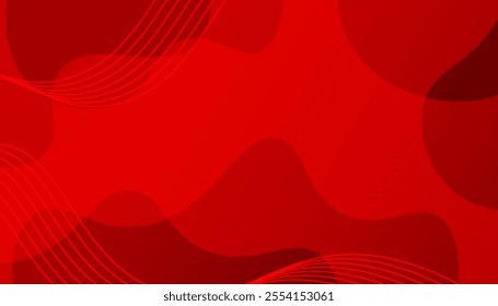 Abstract Red Background with Fluid Shapes