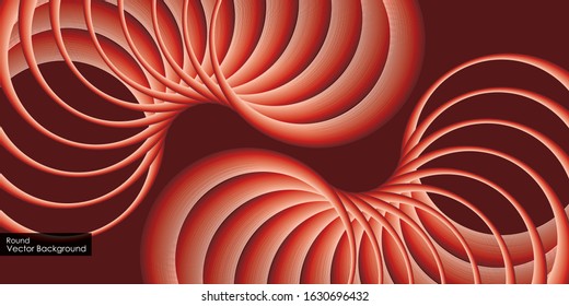 Abstract red background, futuristic wavy vector illustration