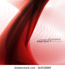 Abstract red background, futuristic wavy vector illustration eps10