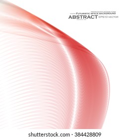 Abstract red background, futuristic wavy vector illustration eps10