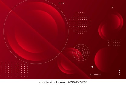 Abstract red background, geometric circles. Vector illustration eps10. Perfect for modern templates, company, business, branding. High quality texture, graphic.