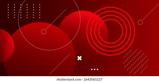 Abstract red background. Geometric circles and abstract lines design background vector illustration eps10. 