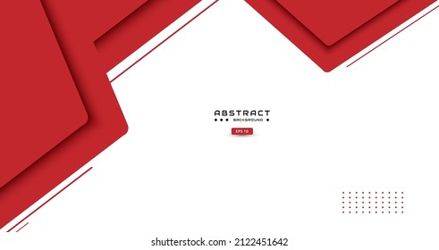 abstract red background with geometric shape and white space in center