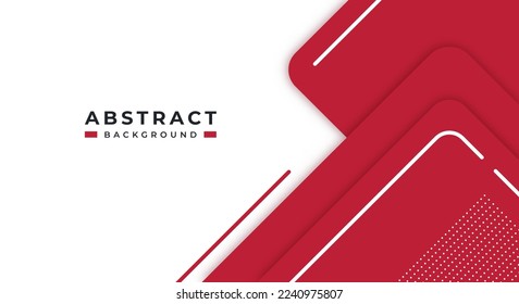 Abstract Red Background Geometric Shape Paper Layers with Copy Space for Decorative web layout, Poster, Banner, Corporate Brochure and Seminar Template Design